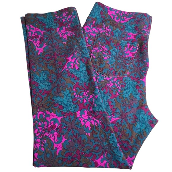 Soft Surroundings Pants - Soft Surroundings Womens Large Multicolor Floral Pull On Straight Leg Ponte Pant